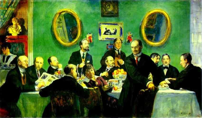 Boris Kustodiyev. Group Portrait of the World of Art Artists.