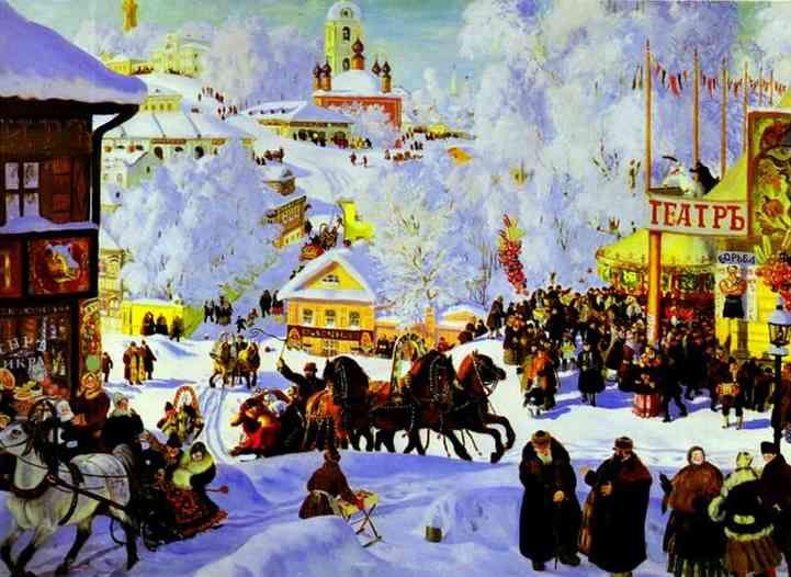 Boris Kustodiyev. Sleigh Riding.