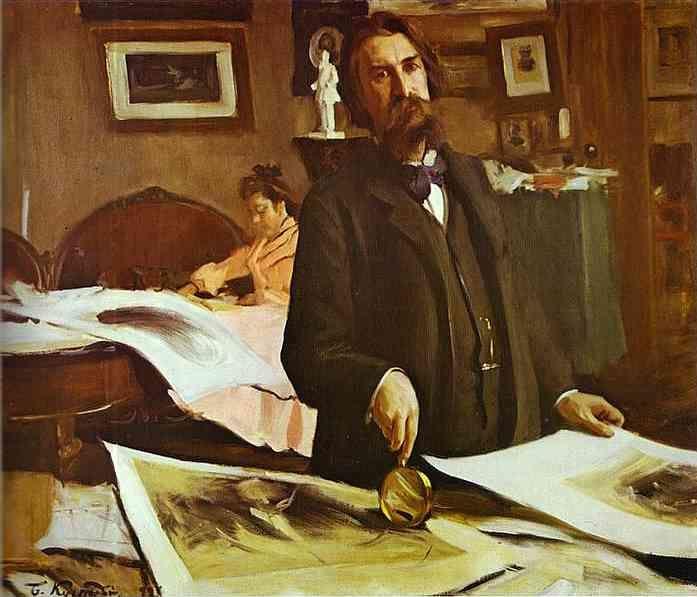 Boris Kustodiyev. Portrait of Vasily Mathé (1856-1917).