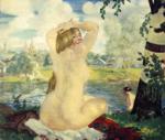 Bathing.