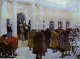 Boris Kustodiyev. Reading of the Manifest.