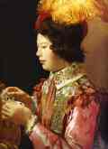 Georges de La Tour. The Card-Sharp with the Ace of Clubs. Detail.
