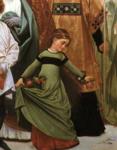Frederick Leighton. Cimabue's Celebrated Madonna is Carried in Procession through the Streets of Florence; in front of the Madonna, and Crowned with Laurels, walks CImabue Himself, with his Pupil Giotto; behind It Arnolfo Di Lapo, Gaddo Gaddi, Andrea Tafi, Niccola Pisano, Buffalmacco, and Simone Memmi; in the Corner Dante. Detail.