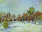 Isaac Levitan. Snowbound Garden.