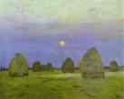 Isaac Levitan. Haystacks. Twilight.
