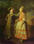 Dmitry Levitzky. Portrait of E. N. Khruschova and Princess E. N. Khovanskaya.