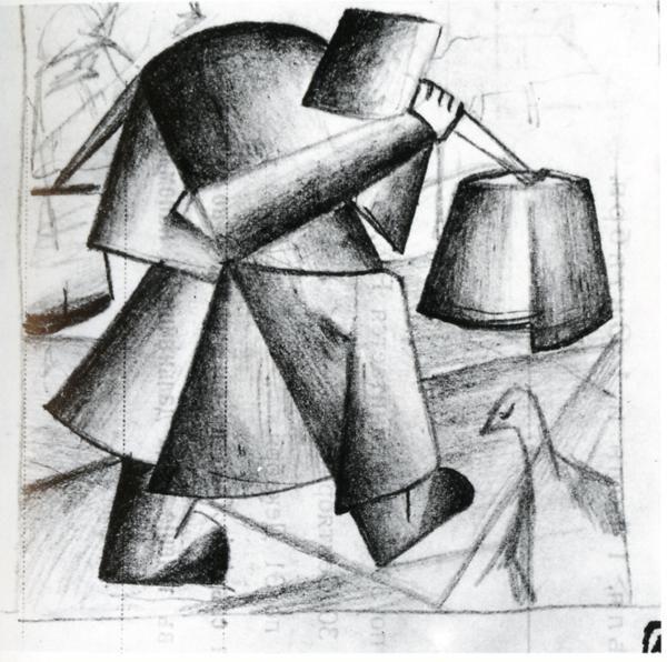 Kazimir Malevich. Sketch for the Portrait of a Builder (Portrait of N.I.Klyun).
