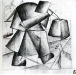 Sketch for the Portrait  of a Builder (Portrait of N.I.Klyun).