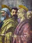 Masaccio. Distribution of the Goods of the  Community and the Death of Ananias (detail).