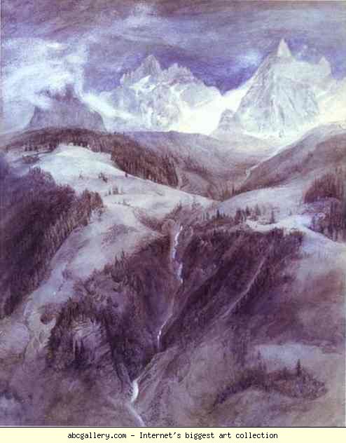 John Ruskin. Cascade de la Folie, Chamonix.