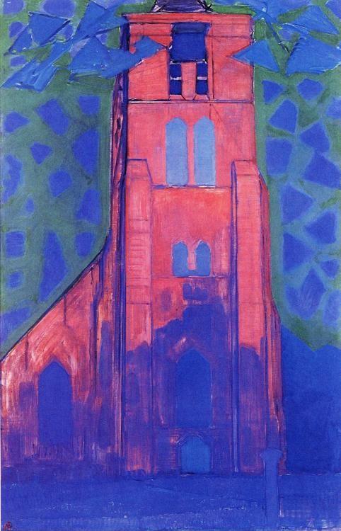 Piet Mondrian. Church near Domburg ./ Kerk
te Domburg.