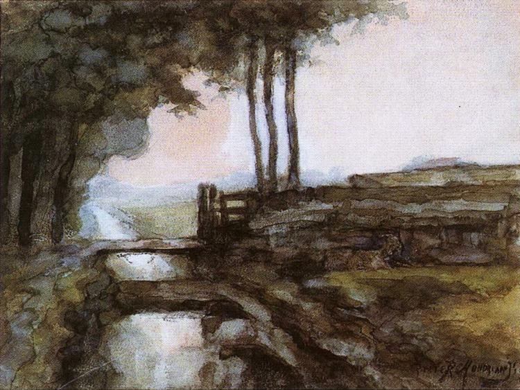 Piet Mondrian. Landscape with Ditch. / Landschap
 met sloot.