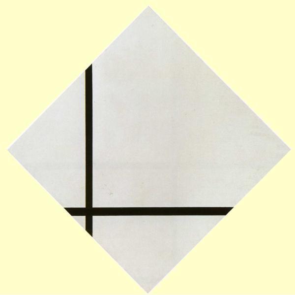 Piet Mondrian. Composition with Two Lines / Compositie met twee lijnen.