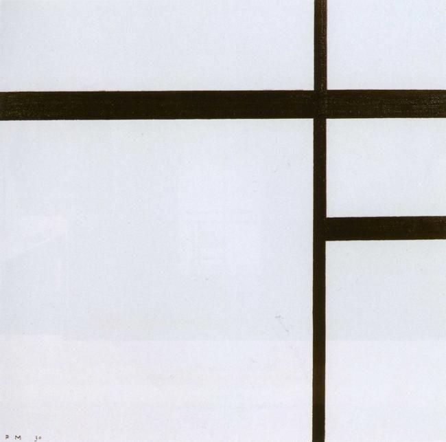 Piet Mondrian. Composition II with Black
Lines. / Compositie nr.2 met swarte lijnen.