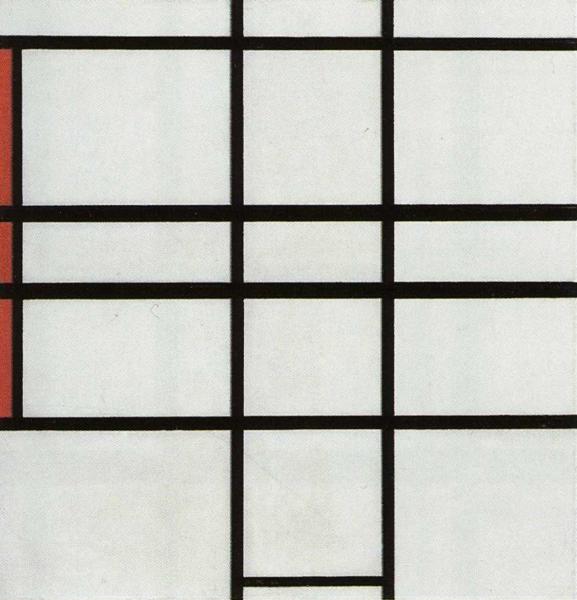 Piet Mondrian. Composition with Red / Compositie
met rood.