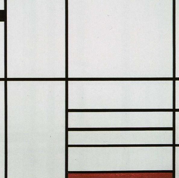 Piet Mondrian. Composition with Red and Black
 / Compositie met rood en zwart.