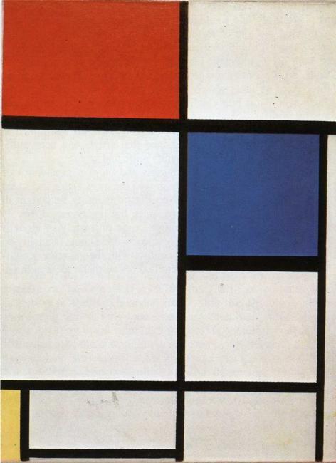 stuk Experiment jungle Piet Mondrian. Composition with Blue, Red and Yellow / Compositie met blauw, rood en geel.