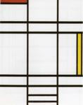 Conposition with White, Red
 and Yellow. / Compositie met wit, rood en geel.