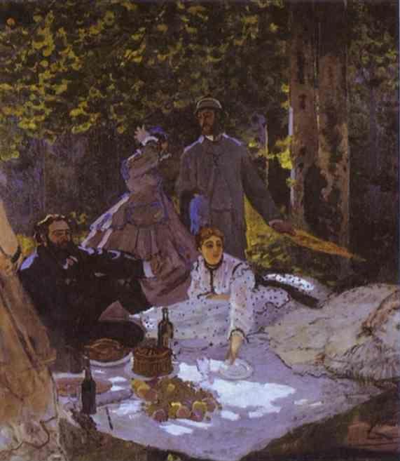 Claude Monet. Déjeuner sur l'herbe (The Picnic). Right fragment.