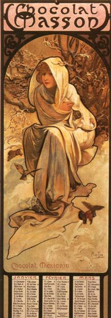 Alphonse Mucha. The Four Seasons: Winter.