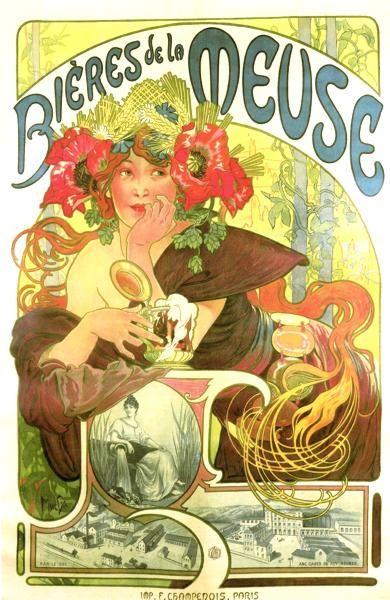 Alphonse Mucha. Bieres de la Meuse.