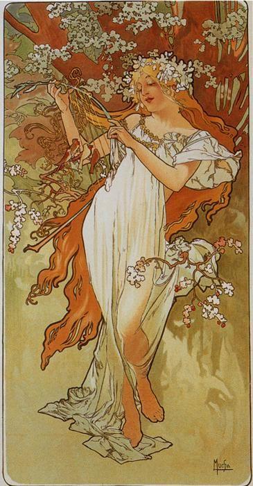 Alphonse Mucha. Spring. From The  Seasons Series.