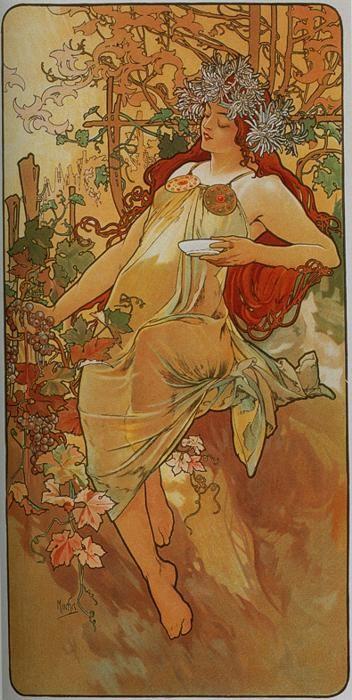 Alphonse Mucha. Autumn. From The Seasons Series.