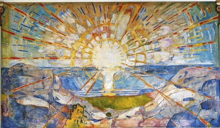 Edvard Munch. The Sun. From the Oslo University Aula decoration.