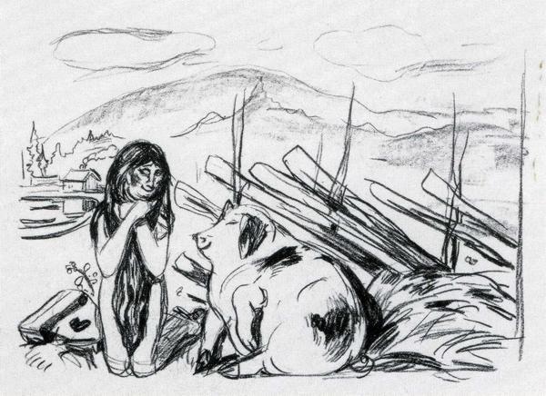 Edvard Munch. Omega and the Pig.
From
the series Alpha and Omega.