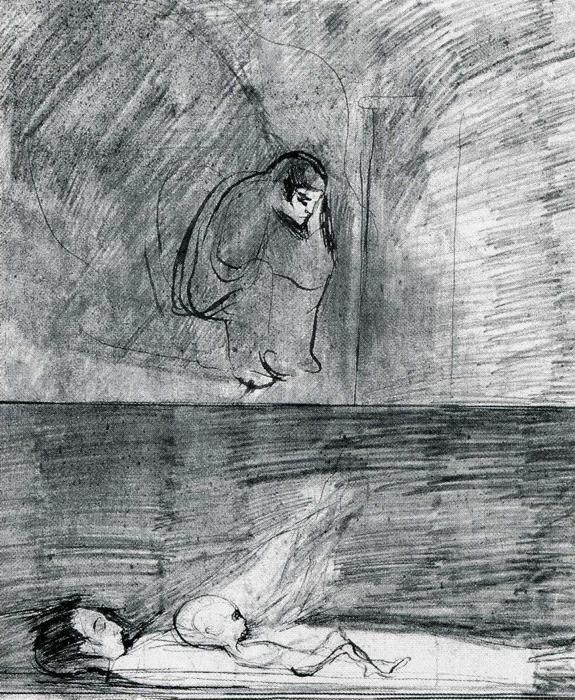 Edvard Munch. By the Fireplace.