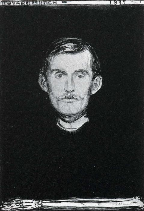 Edvard Munch. Self-Portrait with Skeleton  Arm.
