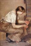 Edvard Munch. Girl Kindling a Stove.