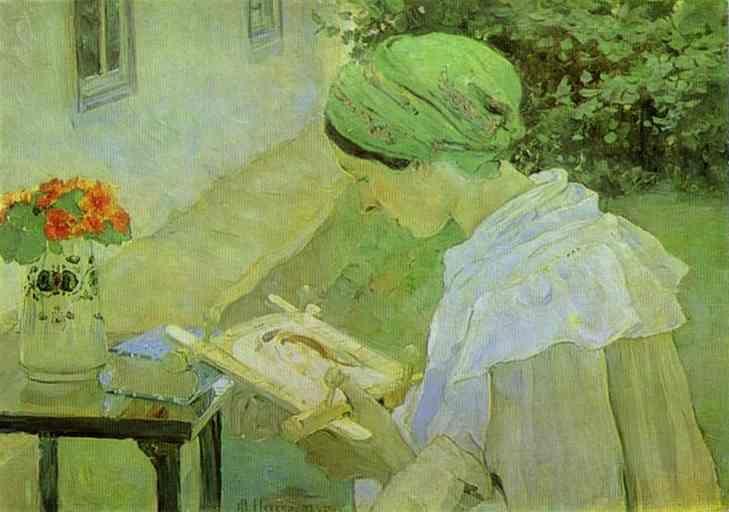 Mikhail Nesterov. Portrait of Ekaterina Nesterova.