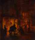 Adriaen van Ostade. A Talk at Fireplace.