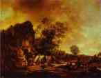 Isaack van Ostade. A Village Inn.