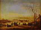 Isaack van Ostade. A Frozen Lake.