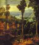 Herri Met de Bles. Flight into Egypt. Detail.