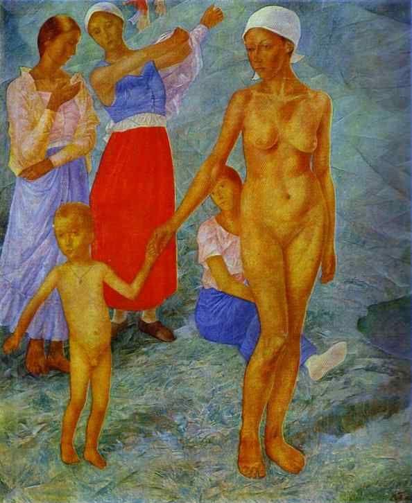 Kuzma Petrov-Vodkin. Morning. Bathers.