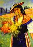Young Girl with Flowers/Jeune
 fille aux fleurs.