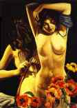 Two Women with poppies /
 Deux femmes aux pavots.