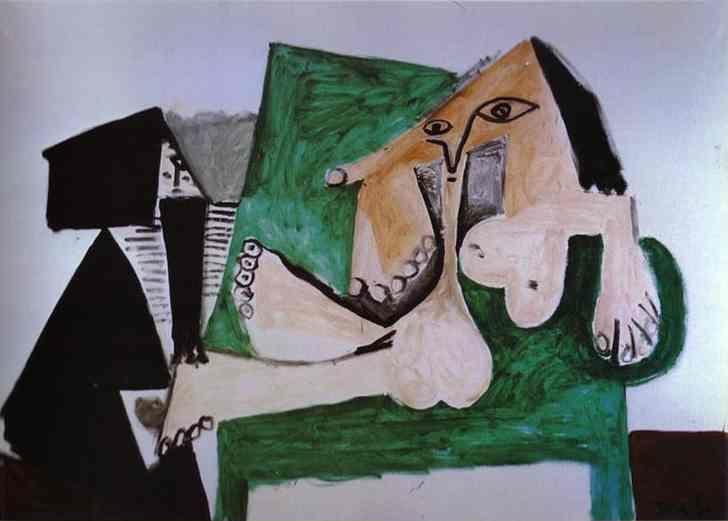Pablo Picasso. Nude Queen of the Amazons  with Servant.