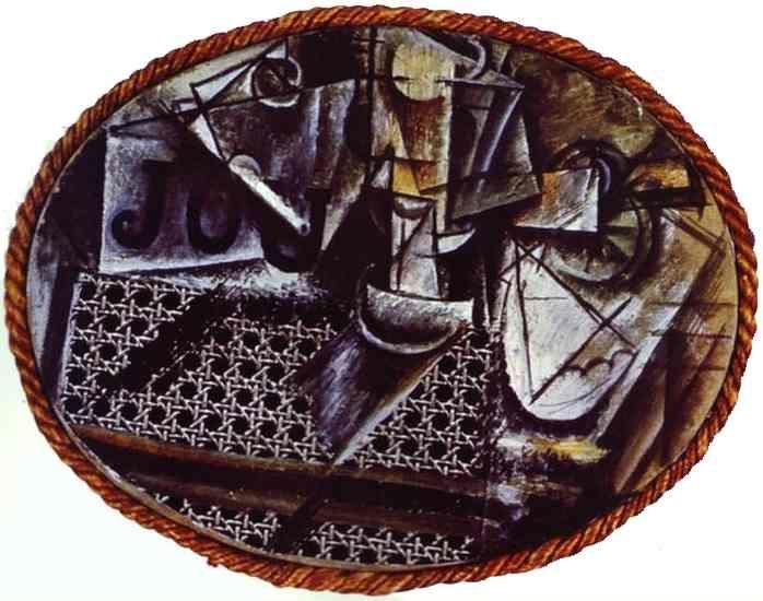 Pablo Picasso. Still-Life with Chair Caning.