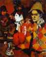 Pablo Picasso. In 'Lapin Agile' or Harlequin  with a Glass.