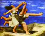 Women Running on the Beach.