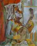 Woman Playing the Mandolin.