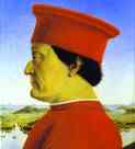 Piero della Francesca. Diptych Portraits of Federico da Montefeltro, Duke of Urbino, and His Wife, Batista Sforza.