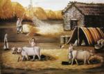 Niko Pirosmani. Threshing Yard. Evening.