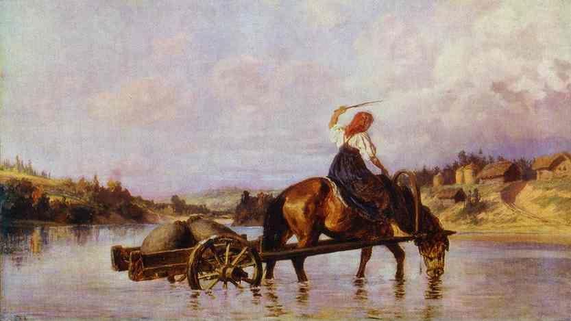 Vasiliy Polenov. Crossing of the River Oyat.