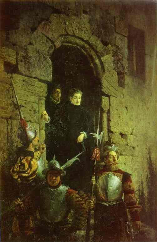 Vasiliy Polenov. The Arrest of a Huguenot.