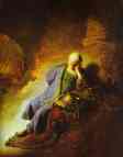 Rembrandt. The Prophet Jeremiah Mourning  over the Destruction of Jerusalem.